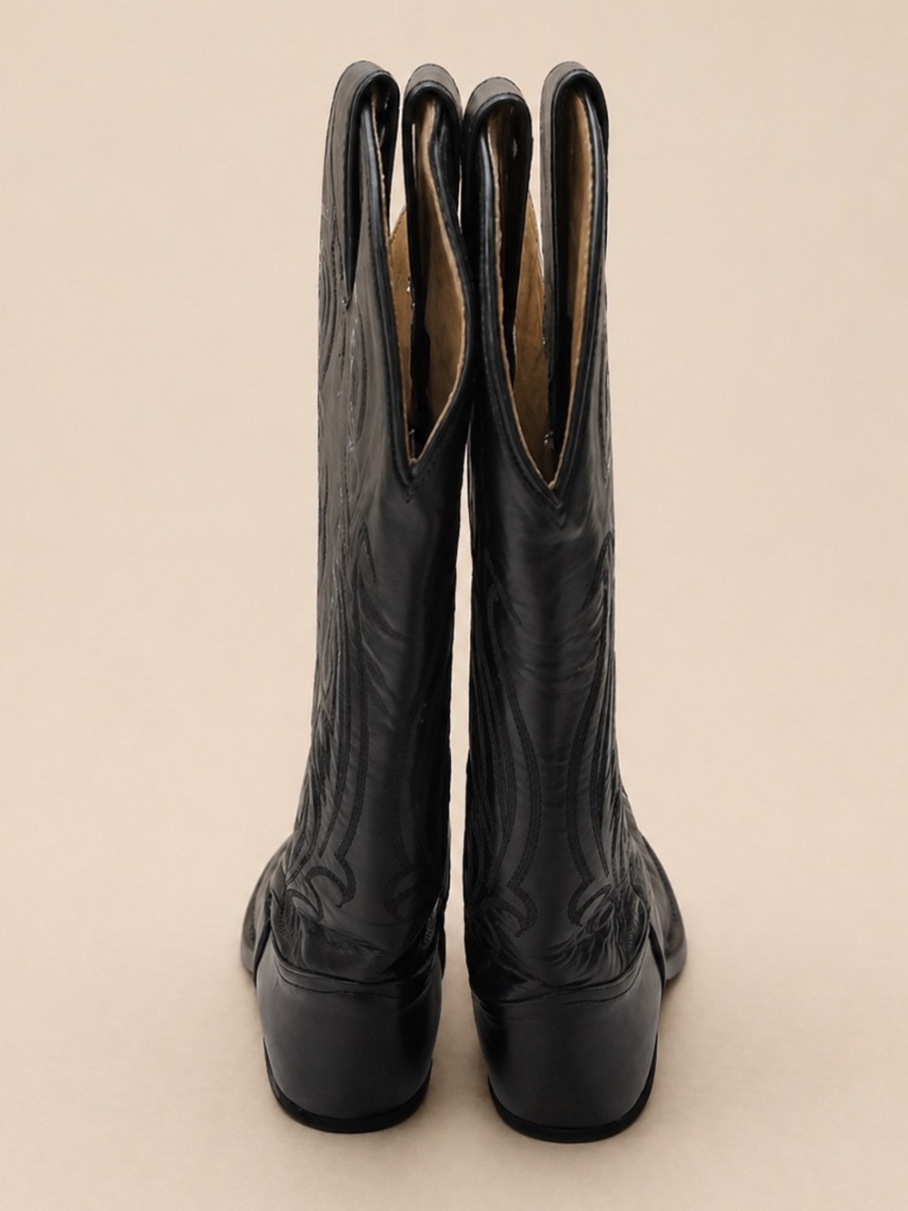 Tony Lama Black Western Embroidered Leather Heeled Boots - Women - Picture 4 of 5